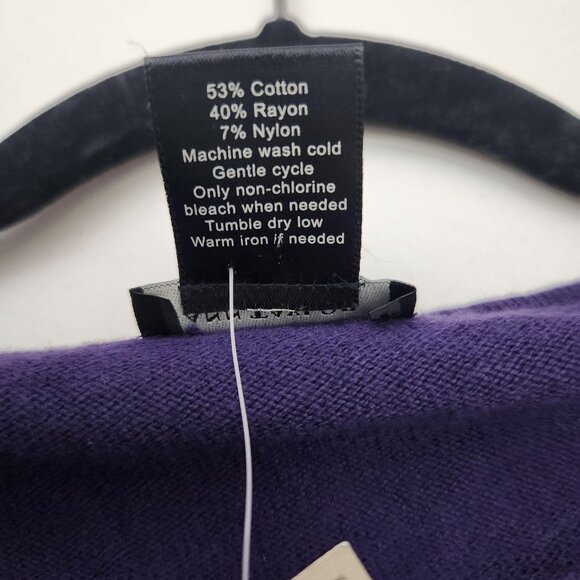 Ann Taylor Sweater Womens XL Purple Cardigan Button Front Crew Neck Long Sleeve - Picture 8 of 9